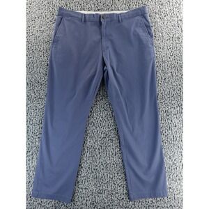 GOODTHREADS Mens 36W x 29L Blue Flat Front Chino Pants Classic Fit Casual Dress